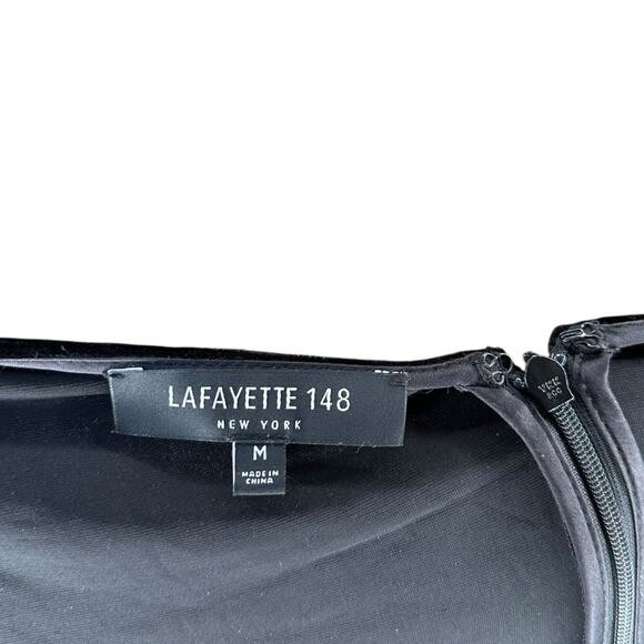 LAFAYETTE 148 Black Velvet Tunic Top Women's Size Medium Classic Lagenlook - Picture 4 of 5